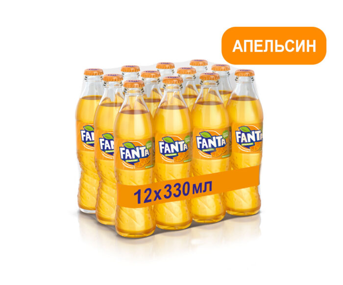 Fanta Апельсин напиток сильногазированный, стекло, 0,33 л (Фанта)