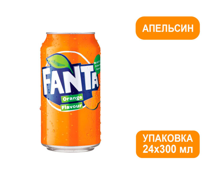 Fanta Апельсин напиток сильногазированный, ж/б, 0,3 л (Фанта)