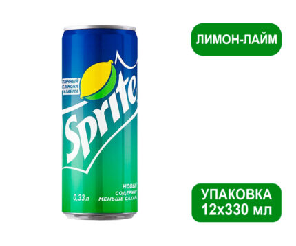 Sprite Лимон-Лайм напиток сильногазированный, ж/б, 0,33 л (Спрайт)