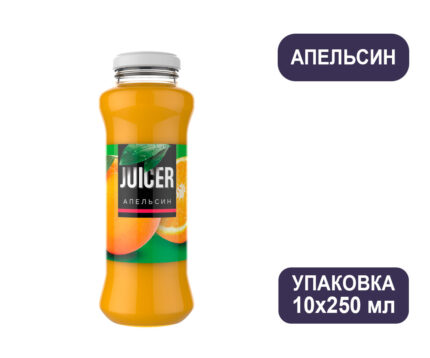 Сок Juicer Апельсин с мякотью от Barinoff, стекло, 0,25 л
