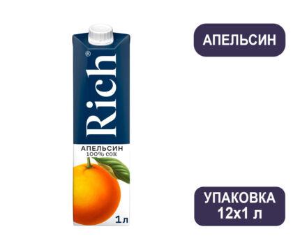 Сок Rich Апельсин, тетра-пак, 1 л