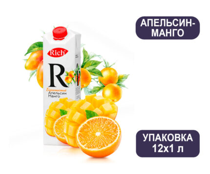 Сок Rich (апельсин/манго), тетра-пак, 1 л