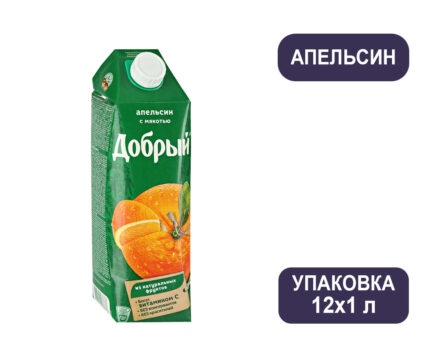 Сок Добрый (апельсин), тетра-пак, 1 л