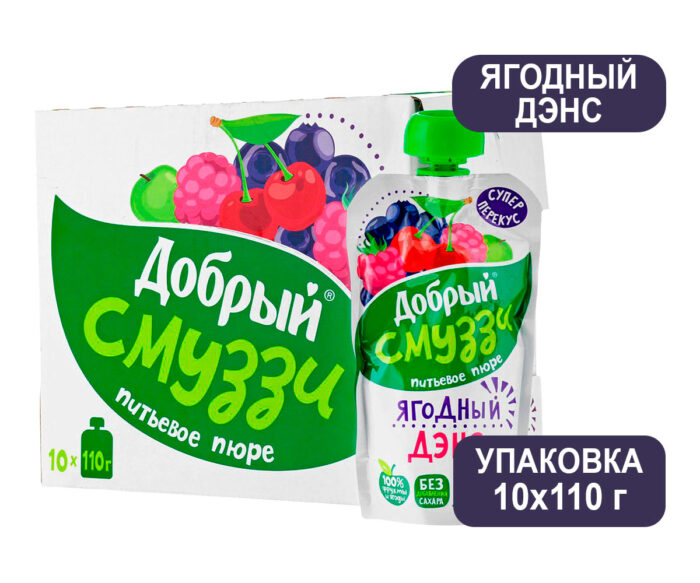 Смузи Добрый (ягодный денс), пак-пюре 0,11 кг