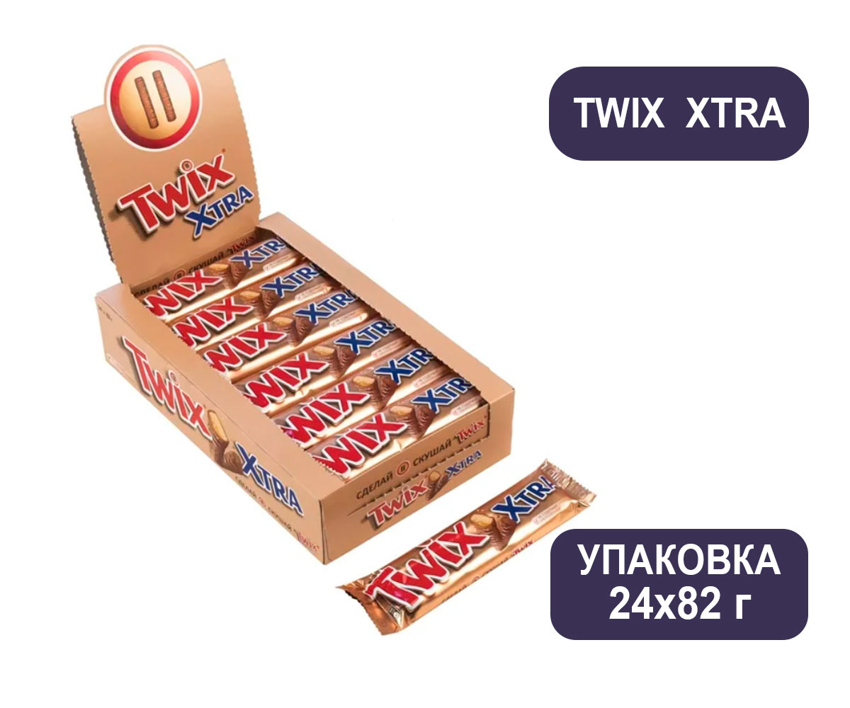 Шоколадный батончик Twix Xtra, 82 г (Твикс) купить в Москве оптом - Дабл  Блэк