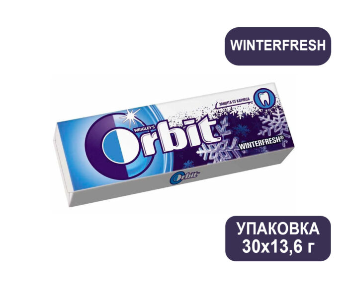 Жевательная резинка Orbit Winterfresh, без сахара, 30 пачек по 13,6 г (Орбит)