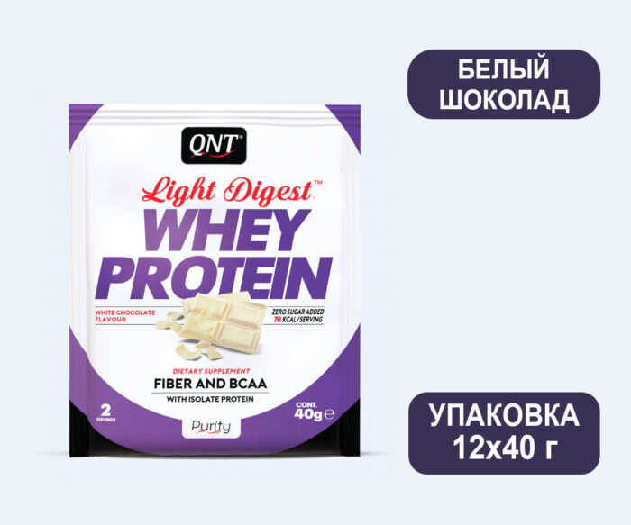 Протеин QNT к пище 40 г. Белый шоколад