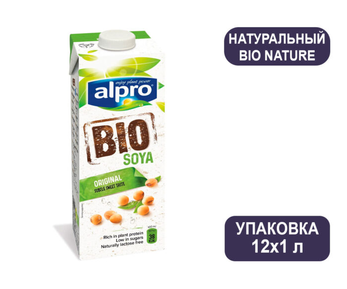 Напиток Alpro соевый натуральный Bio Nature, тетра-пак, 1 л