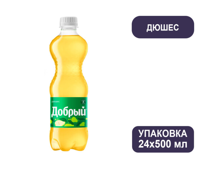 Лимонад Добрый Дюшес напиток сильногазированный, ПЭТ, 0,5 л