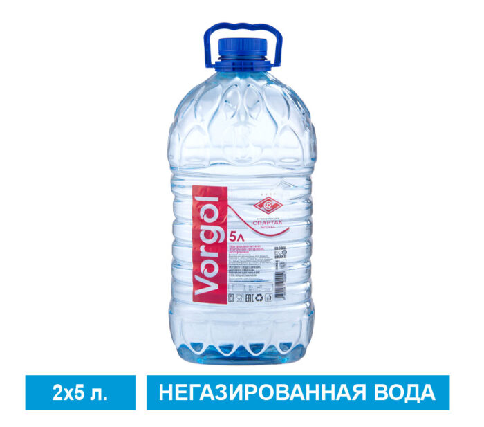 Природная вода Vorgol негазированная 5 л ФК "СПАРТАК" Москва