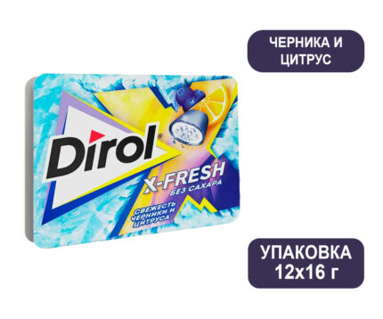 Жевательная резинка Dirol х-Fresh Черника и Цитрус (Дирол)
